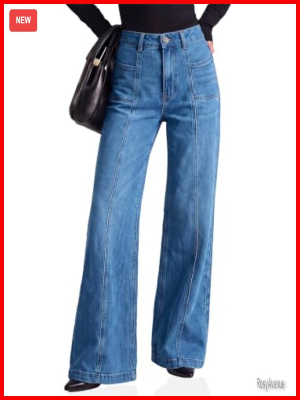 High Waisted Flare Jeans Wide Leg Bell Bottom Denim Pants
